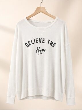 Women’s / Junior’s Justice "Believe The Hype" Graphic Thin Sweatshirt- Sz 18/20